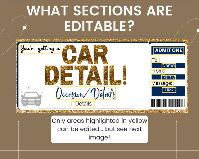 Car Detailing Certificate. Car Detailing Coupon. Car Detail Etsy
