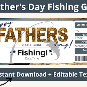 Fathers Day Fishing Gift. Fishing Trip Father&#39;s Day Gift. Fishing Trip Gift. Fishing Trip Gift Certificate. Fishing Dad. Fishing and Dad