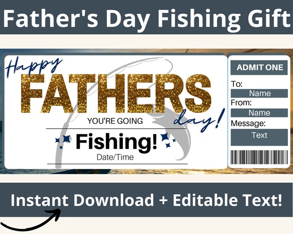 Fathers Day Fishing Gift. Fishing Trip Father's Day Gift. Fishing Trip  Gift. Fishing Trip Gift Certificate. Fishing Dad. Fishing and Dad 