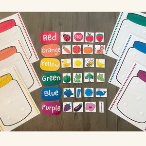 Color Matching Printable. Color Sorting Activities. Toddler - Etsy