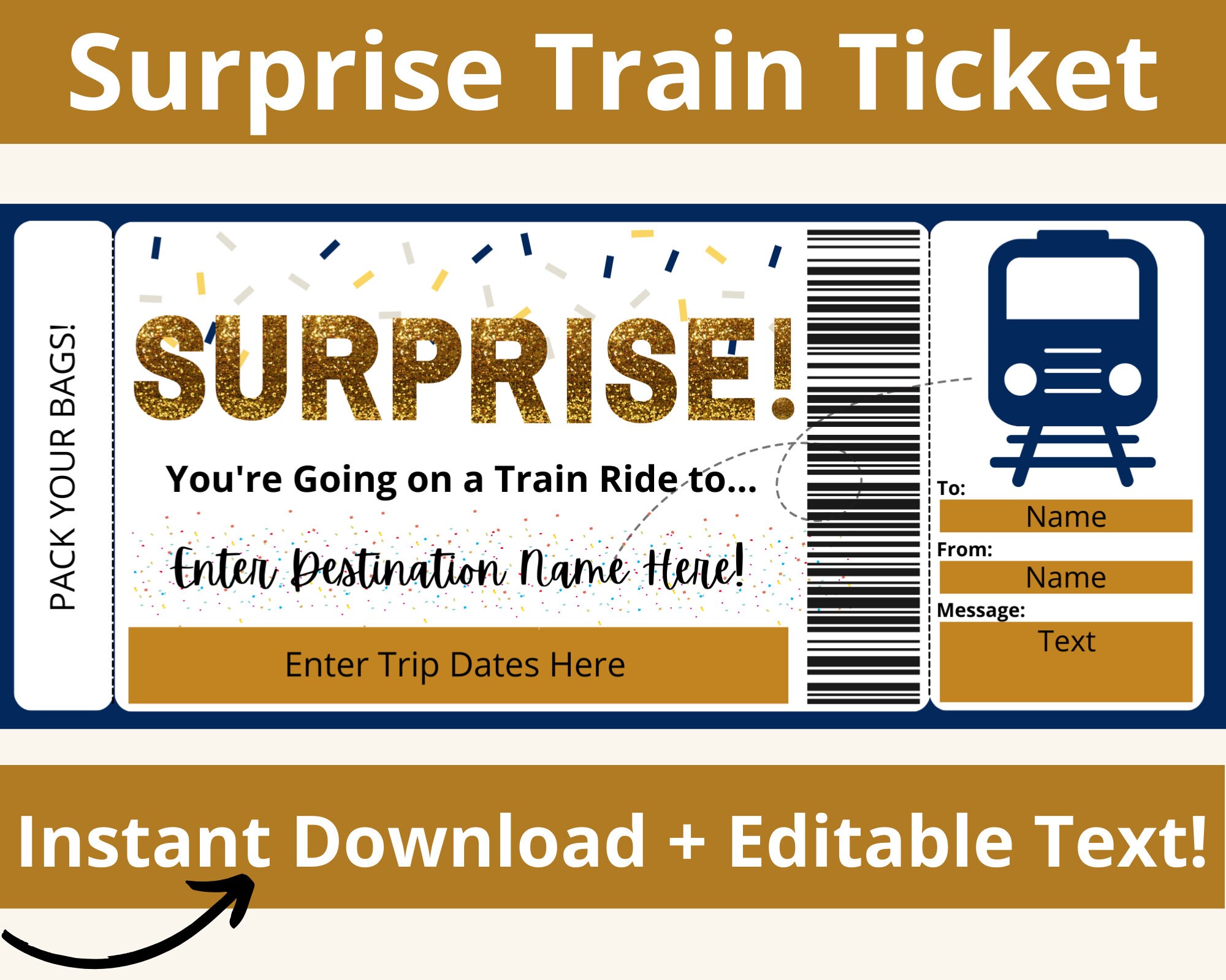 Carte d embarquement du train. Modele de billet de train. Cadeau de trajet en train. Billet de gare. Voyage en train. Vacances en train. Bon imprimable Etsy Canada