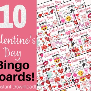 Valentines Day Bingo Cards for Kids. Valentines Bingo Cards. Valentines Games for Kids. Valentines Day Games Printable. Printable Bingo