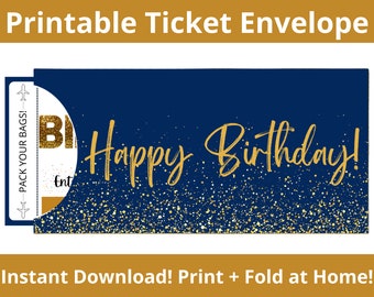 Kartenkuvert. Druckbare Umschlag Vorlage. Bordkarte Umschlag. Kartenhülle. Geschenk Umschlag. Geburtstag Umschlag. Überraschungs Kuvert