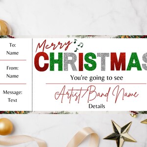 Christmas Concert Ticket. Christmas Concert Invitation. Concert Ticket Template. Concert Gift. Concert Ticket Surprise. Show Ticket