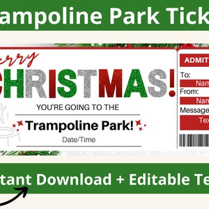 Trampoline Park Ticket. Trampoline Park Invitation. Trampoline Park Invite. Trampoline Park Gift Certificate. Trampoline Party Printable.
