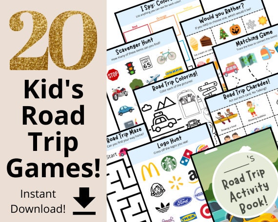Road Trip Games for Kids. Road Trip Activities. Road Trip Activity Pack ...