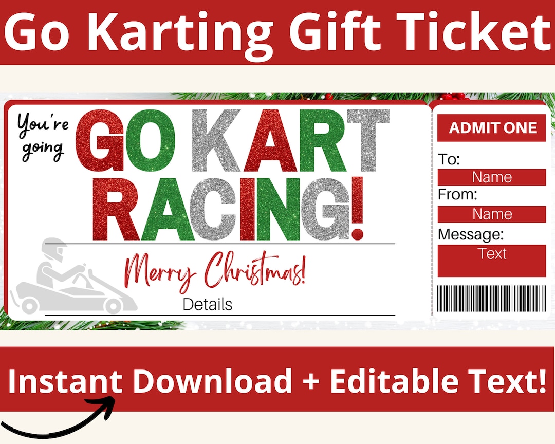Go Kart Ticket. Go Karting Gift Certificate. Go Kart Racing Ticket. Go ...