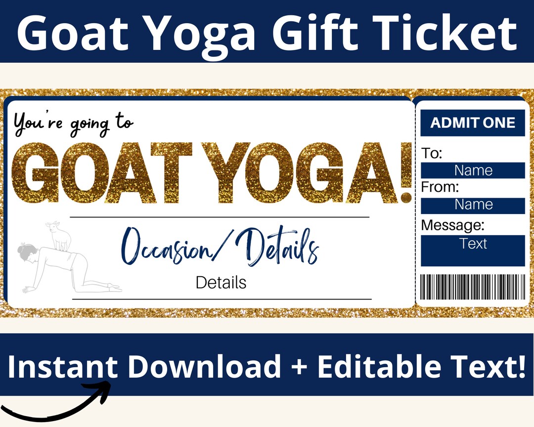 Goat Yoga Gift Certificate Template Goat Yoga Class Gift Goat Yoga Goat Yoga Gift Certificate Template Goat Yoga Class Gift Goat Yoga