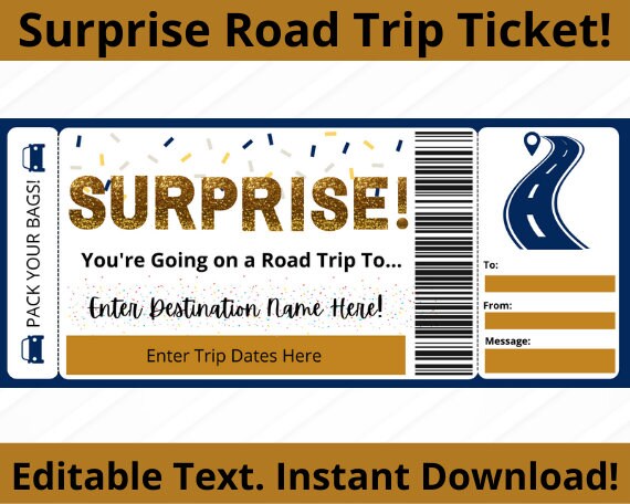 Road Trip Raffle Road Trip Ticket. Road Trip Surprise. Road Trip Reveal. Road - Etsy