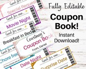 Printable Coupon Book Template, Blank Vouchers, Best Friends Gift ...