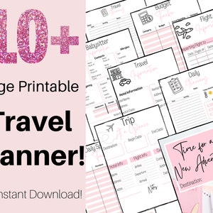 Printable Travel Planner, Vacation Planner, Trip Planner, Travel Itinerary. Travel blogging gifts. Travel Gift. Travel accessories.
