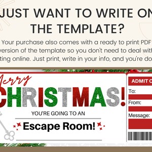Escape Room Gift. Escape Room Ticket. Escape Room Invitation. Escape ...