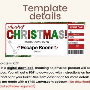 Escape Room Gift. Escape Room Ticket. Escape Room Invitation. Escape ...
