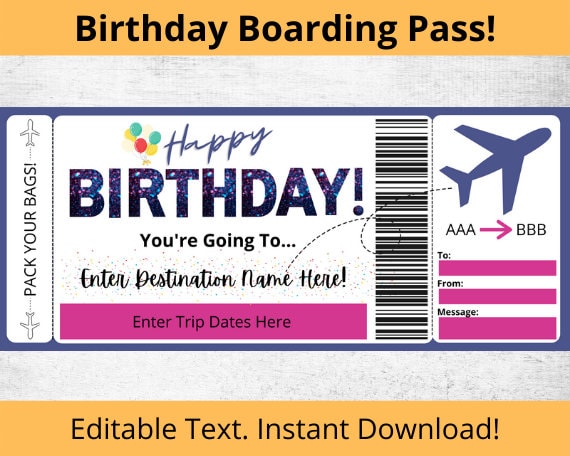 Boarding Pass Birthday Boarding Pass Template Birthday Etsy boarding-pass-birthday-boarding-pass-template-birthday-etsy