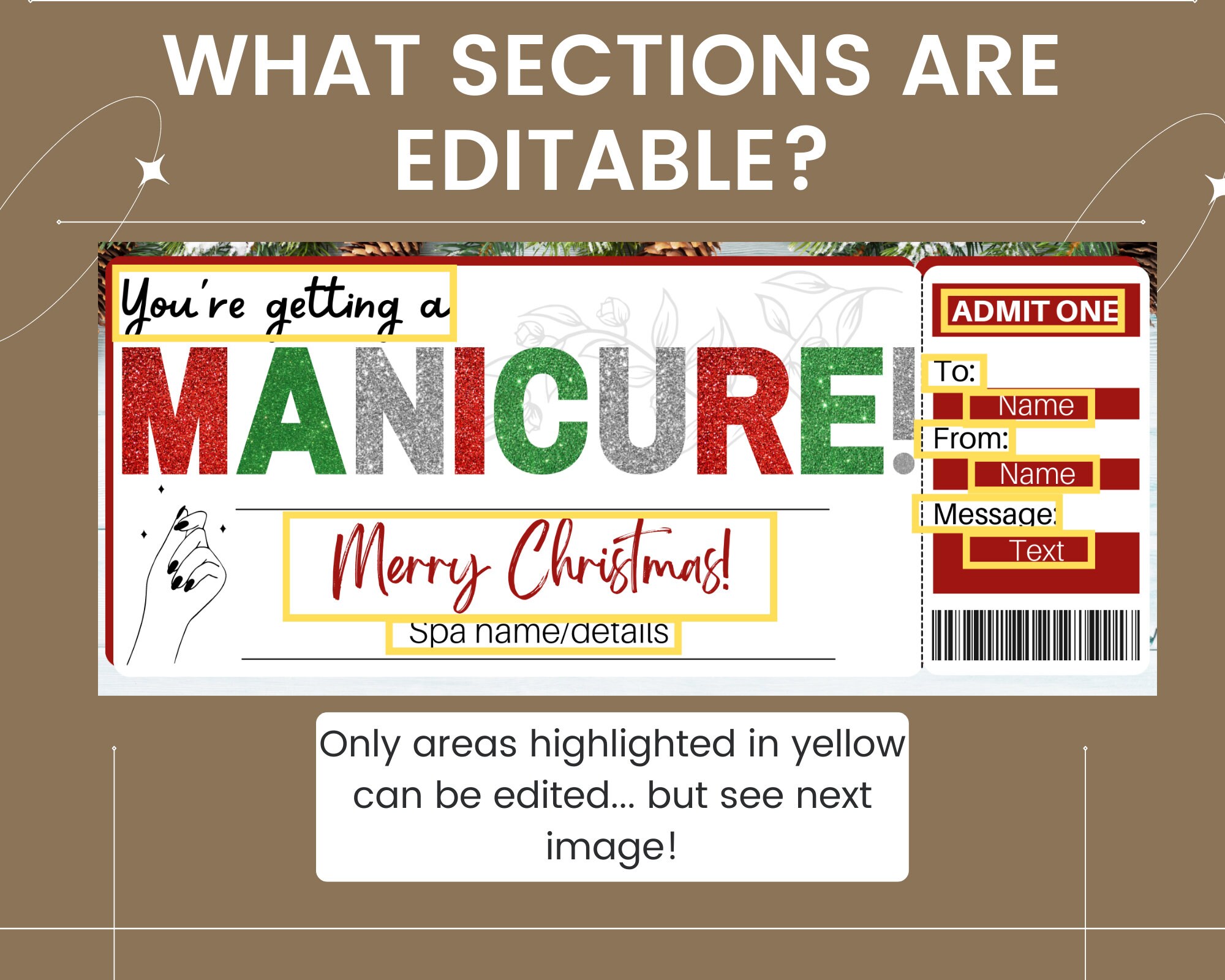 Christmas Manicure Gift Certificate Manicure Gift Card Etsy Christmas Manicure Gift Certificate Manicure Gift Card Etsy