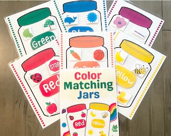 Color Sorting Printable, Color Matching Activity for Toddlers, Preschool Worksheets, Busy Binder Pages, Learning Colors PDF