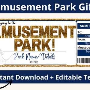 Amusement Park Ticket. Amusement Park Party Invitation. Amusement Park Season Pass. Theme Park Ticket. Theme Park Invitation. Printable