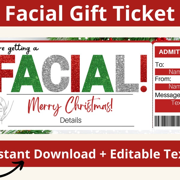 Facial Gift Certificate. Facial Coupon. Facial Certificate. Spa Ticket Template. Facial Gift Set. Spa Day Voucher. Printable. Editable.