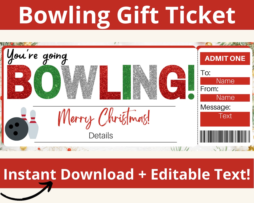 Christmas Bowling Gift. Bowling Certificate. Bowling Gifts for Women