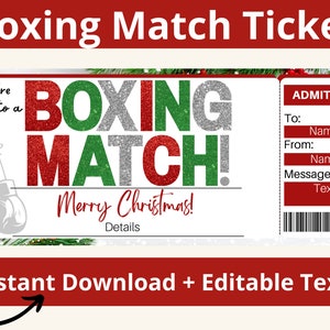 Boxing Ticket. Boxing Match Ticket. Boxing Match Gift. Boxing Gifts for Him. Boxing Gift for Women. Boxing Invitation. Printable