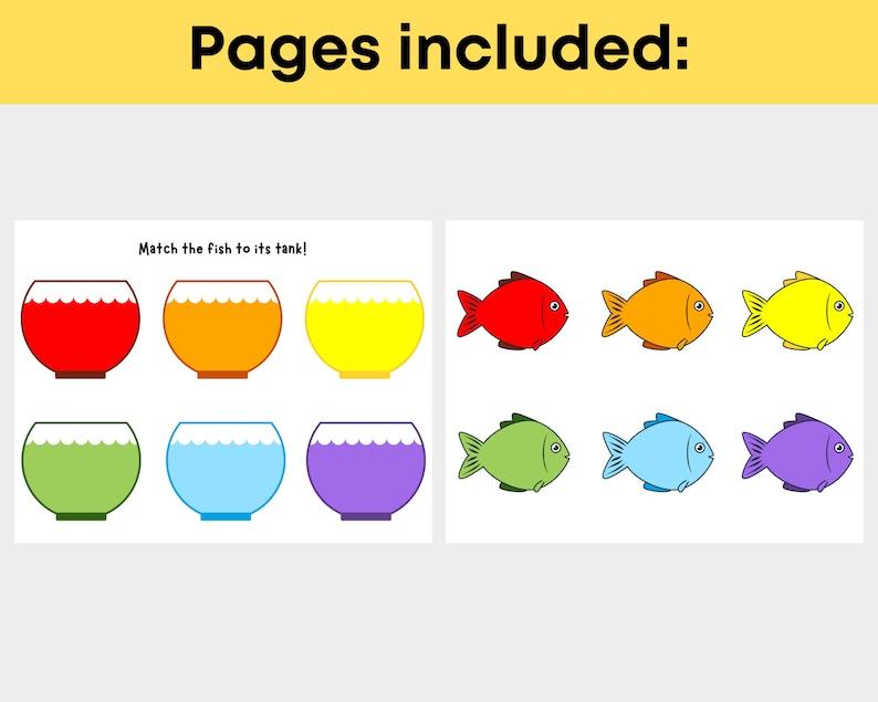 Color Matching Printable. Color Matching for Toddlers. Color Etsy