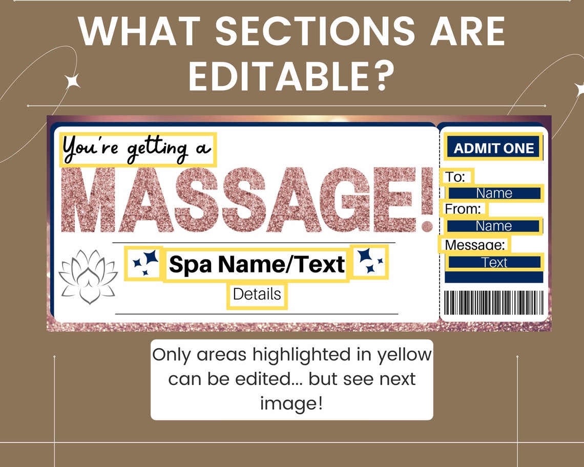 Printable Massage Coupon Massage Certificate Massage Ticket Etsy Printable Massage Coupon Massage Certificate Massage Ticket Etsy