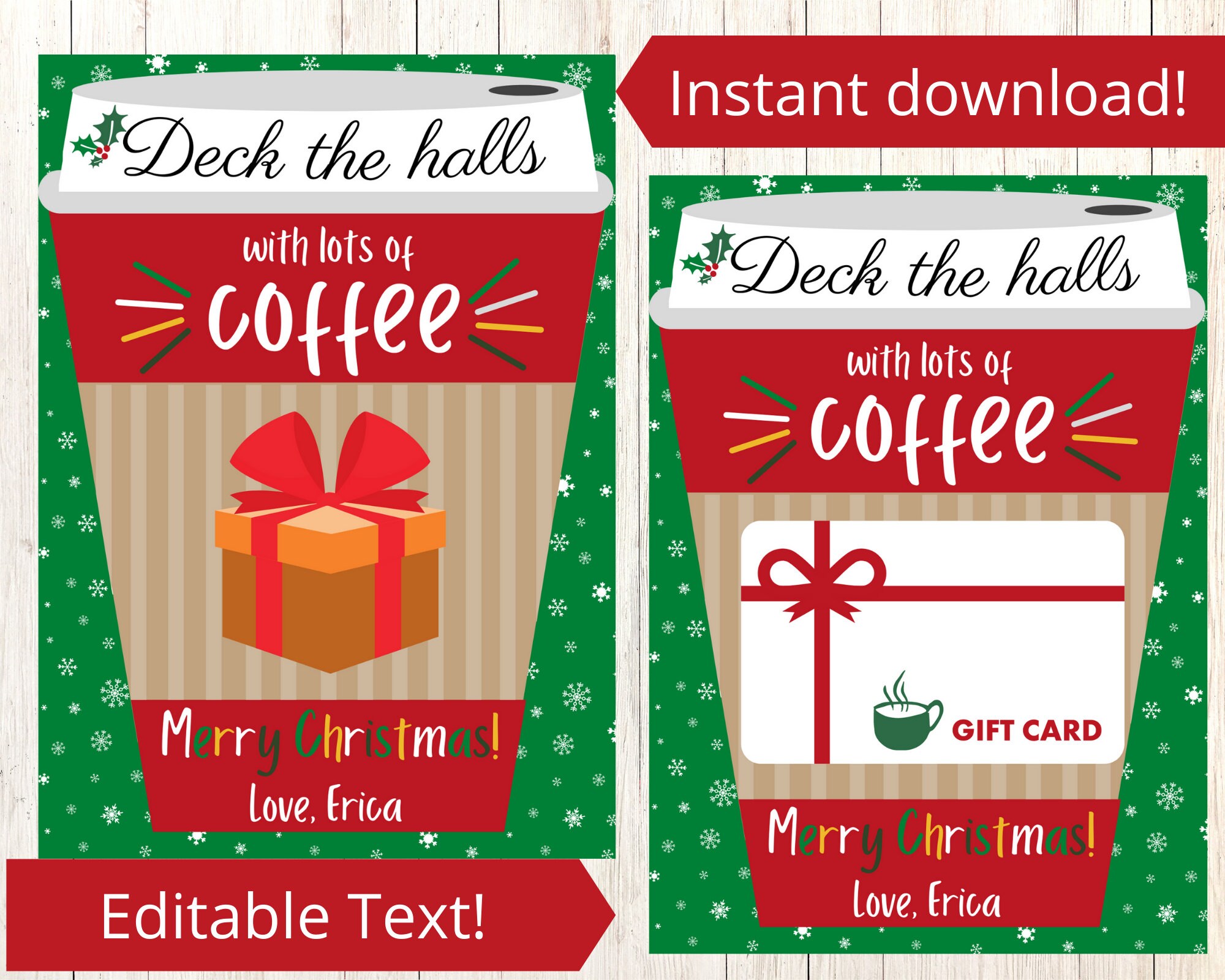 Porte-cartes-cadeaux café. Porte carte cadeau Noël. Carte-cadeau café imprimable. Pochette de carte-cadeau. Cadeaux de café. Carte cadeau professeur.