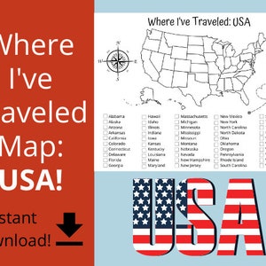Travel Tracker Map. Where I&#39;ve Been Map. USA Map. USA Printable Map. Printable Map. State Map. USA State Map. Travel Insert. Travel Print