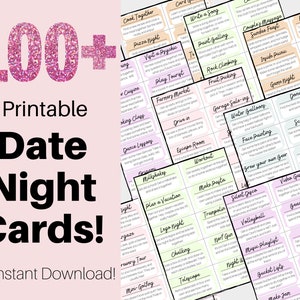 Date Night Karten für Paare. Date Nacht Ideen. Datum Nacht in Karten. Date Ideenkarten. Dattel im Glas. Datum Nachtglas. Termine für Paare.