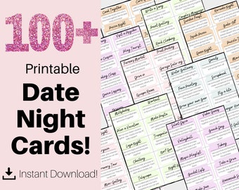 Date night cards for couples. Date night ideas. Date night in cards. Date idea cards. Date in a jar. Date night jar. Dates for couples.
