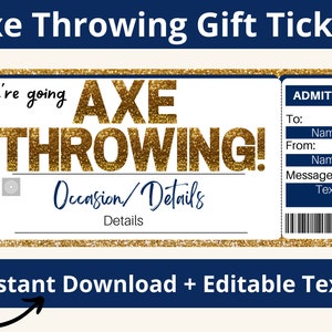 Axe Throwing Gift Certificate. Axe Throwing Gifts. Axe Throwing Coupon. Axe Throwing Gift Card. Axe Throwing Invite. Axe Throwing Party