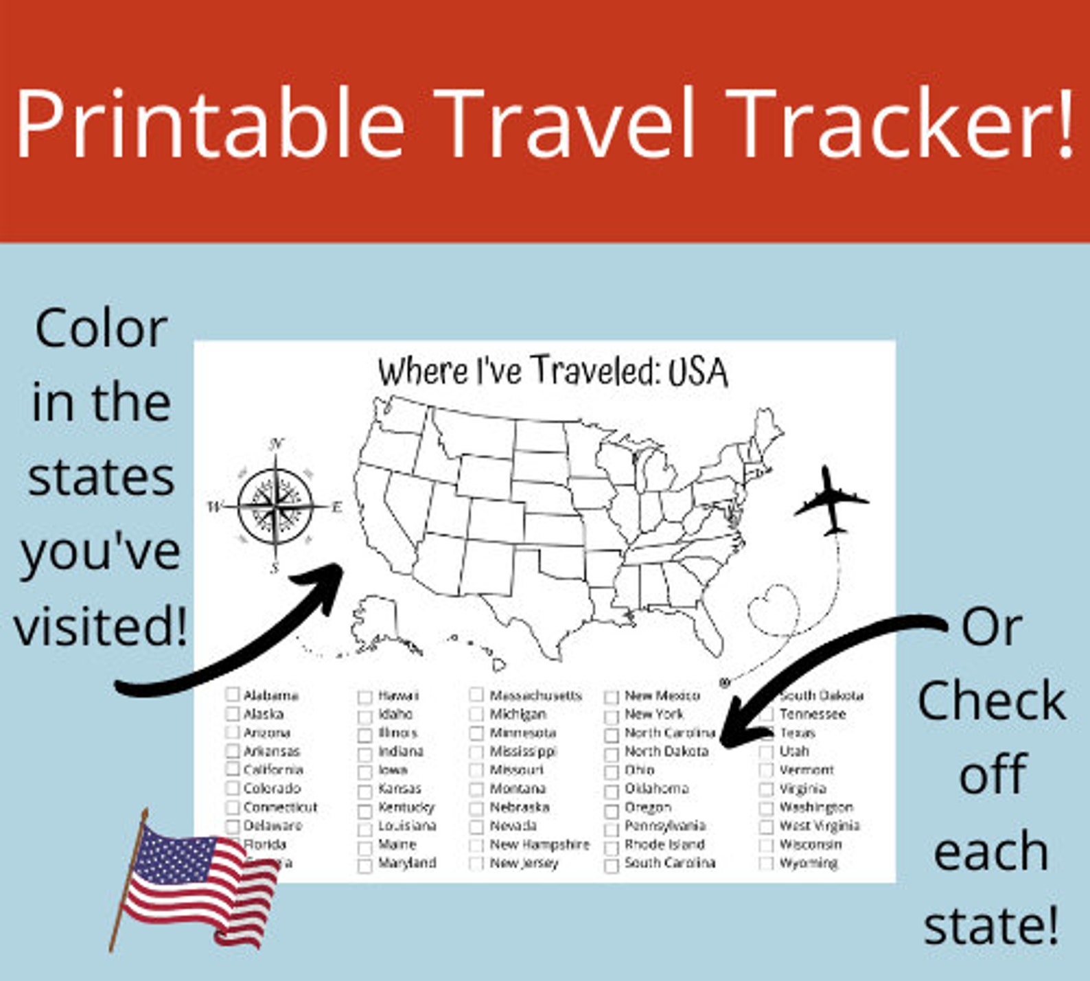 Travel tracker map where i ve been map usa map usa etsy