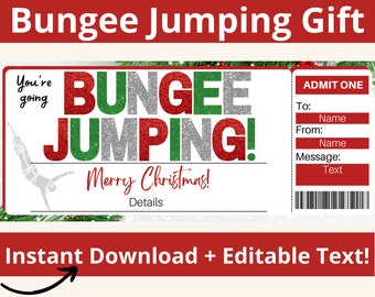 Biglietto regalo per il bungee jumping. Biglietto per il bungee jumping. Buono regalo per il bungee jumping. Buono per il bungee jumping. Buono per il bungee jumping. Stampabile
