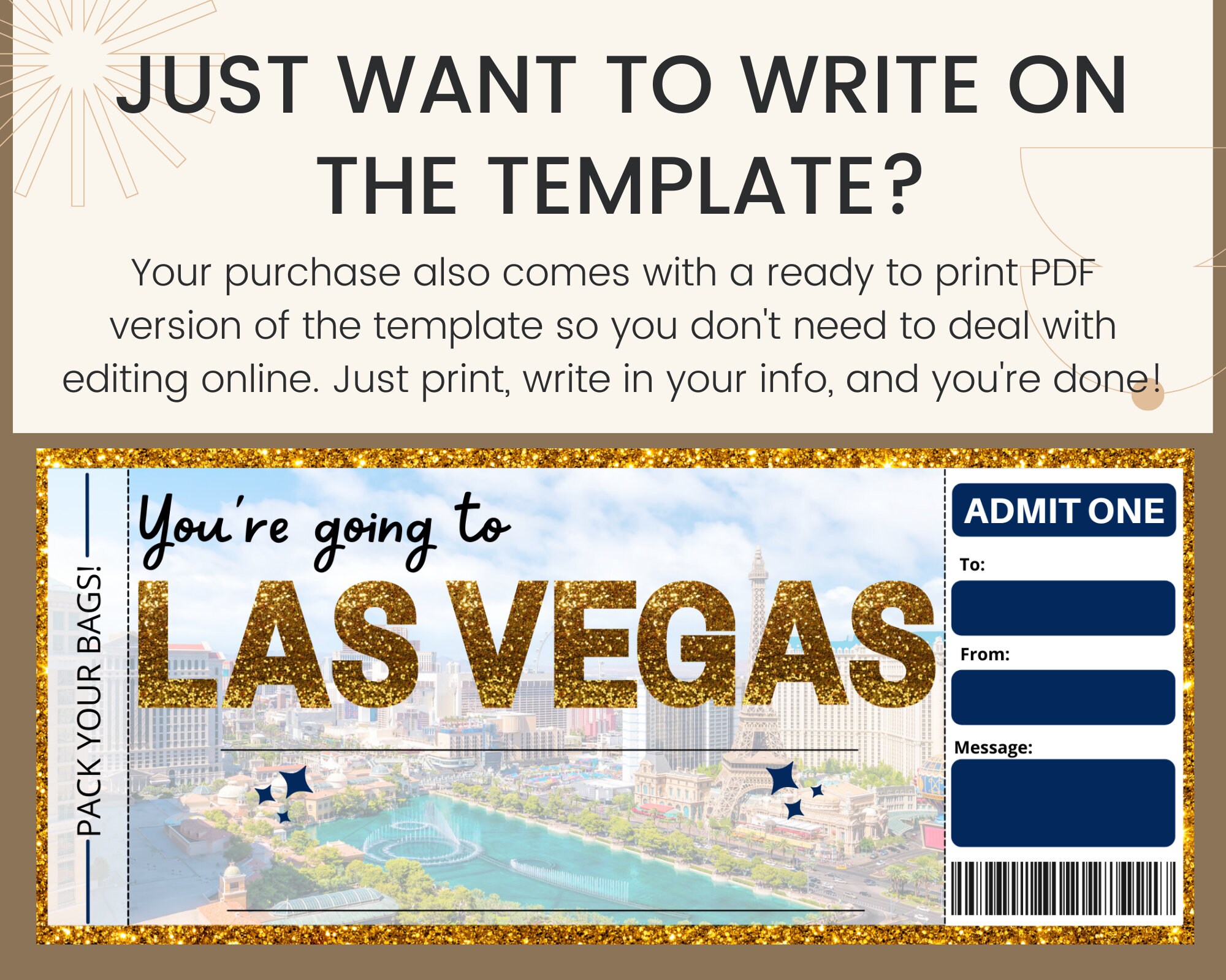 Las Vegas Boarding Pass. Las Vegas Ticket. Las Vegas Trip. Etsy