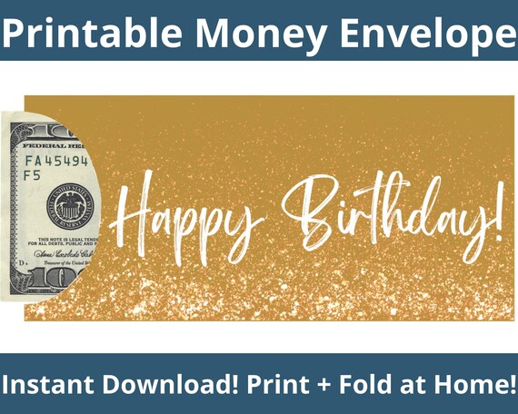 2 Enveloppes Cadeau Anniversaire Pliantes Pour Argent - Porte-monnaie Surprise Avec Message Doré - 7