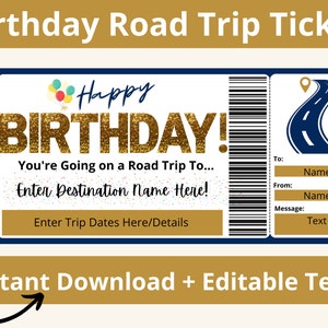 Road Trip Ticket. Roadtrip Überraschung. Road Trip Reveal. Road Trip Geschenkticket. Road Trip Gutschein. Bordkarte Geburtstag. Road Trip Karte.
