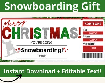 Vale de regalo para viaje de snowboard. Regalos de snowboard. Vale de regalo para viaje de snowboard. Entrada de snowboard. Certificado de regalo de snowboard.