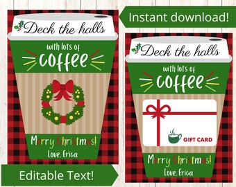 Coffee gift card holder. Gift card holder Christmas. Coffee gift card printable. Coffee Gift Ideas. Teacher gift card. Editable Gift card