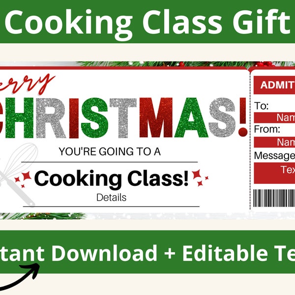 Cooking Class Ticket. Cooking Class Gift. Cooking Gifts. Cooking Class Coupon. Cooking Class Voucher. Printable. Editable. Experience Gift