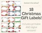 Christmas Gift Tags. Christmas Gift Labels. Christmas Labels. Gift Label Stickers. Printable Gift Tags.Gift Tag Template.Gift Tags Printable