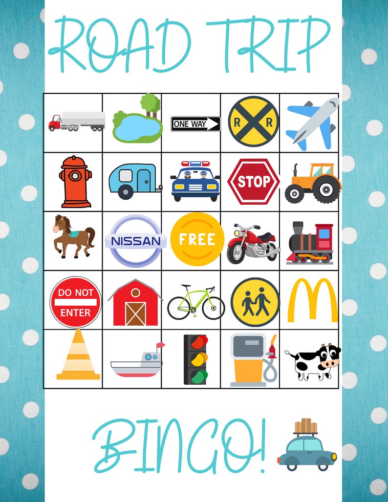 road trip games travel gifts for bloggers road trip bingo etsy