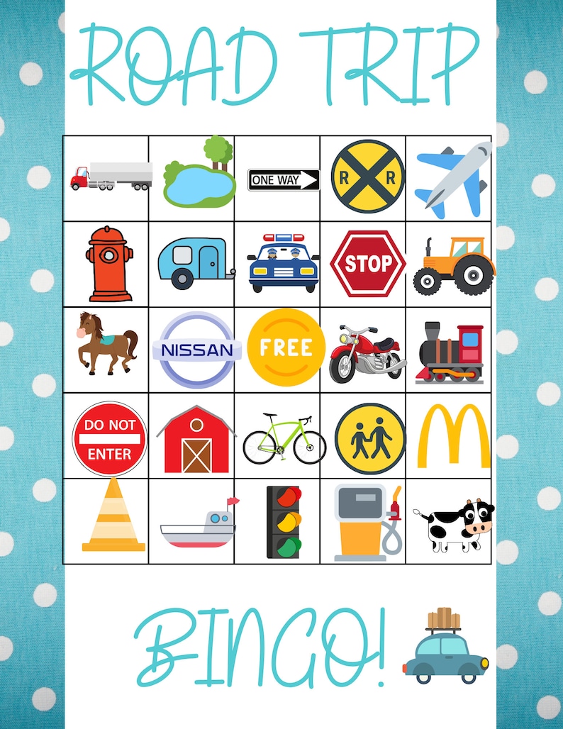 road trip games travel gifts for bloggers road trip bingo etsy