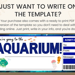 Aquarium Tickets. Aquarium Gifts. Aquarium Ticket Birthday. Aquarium ...