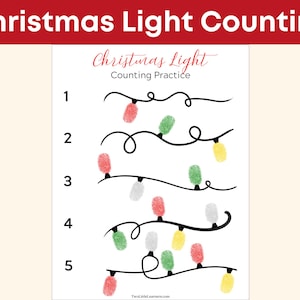 Christmas Counting Activity. Fingerprint Christmas Lights. Christmas Fingerprint Art. Christmas Learning. Christmas Worksheets