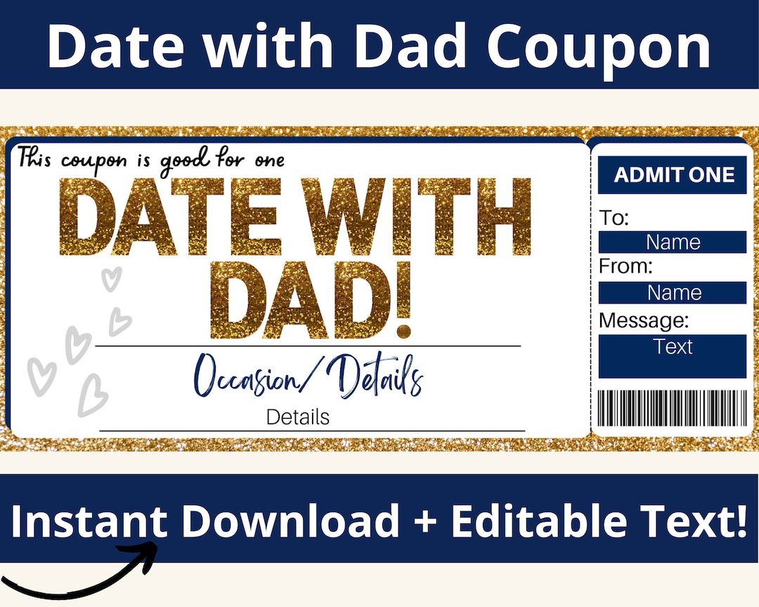 Kids Coupons. Kids Coupon Book. Date With Dad. Date Coupons for Kids ...