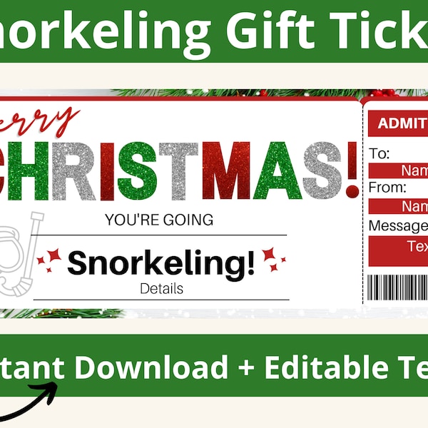 Snorkeling Gift Ticket. Snorkeling Voucher. Snorkeling Coupon. Snorkel Ticket. Snorkel Gift. Snorkel Gift Card. Snorkeling Gifts. Printable