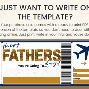 Fathers Day Boarding Pass. Fathers Day Ticket. Fathers Day - Etsy