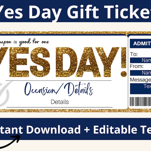 Yes Day Coupon Printable Etsy