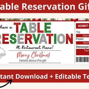 Tafelreserveringscadeau. Gereserveerd tafelticket. Restaurantreservering. Restaurantcadeaus. Reserveringskaarten. Date Night-cadeaubon.
