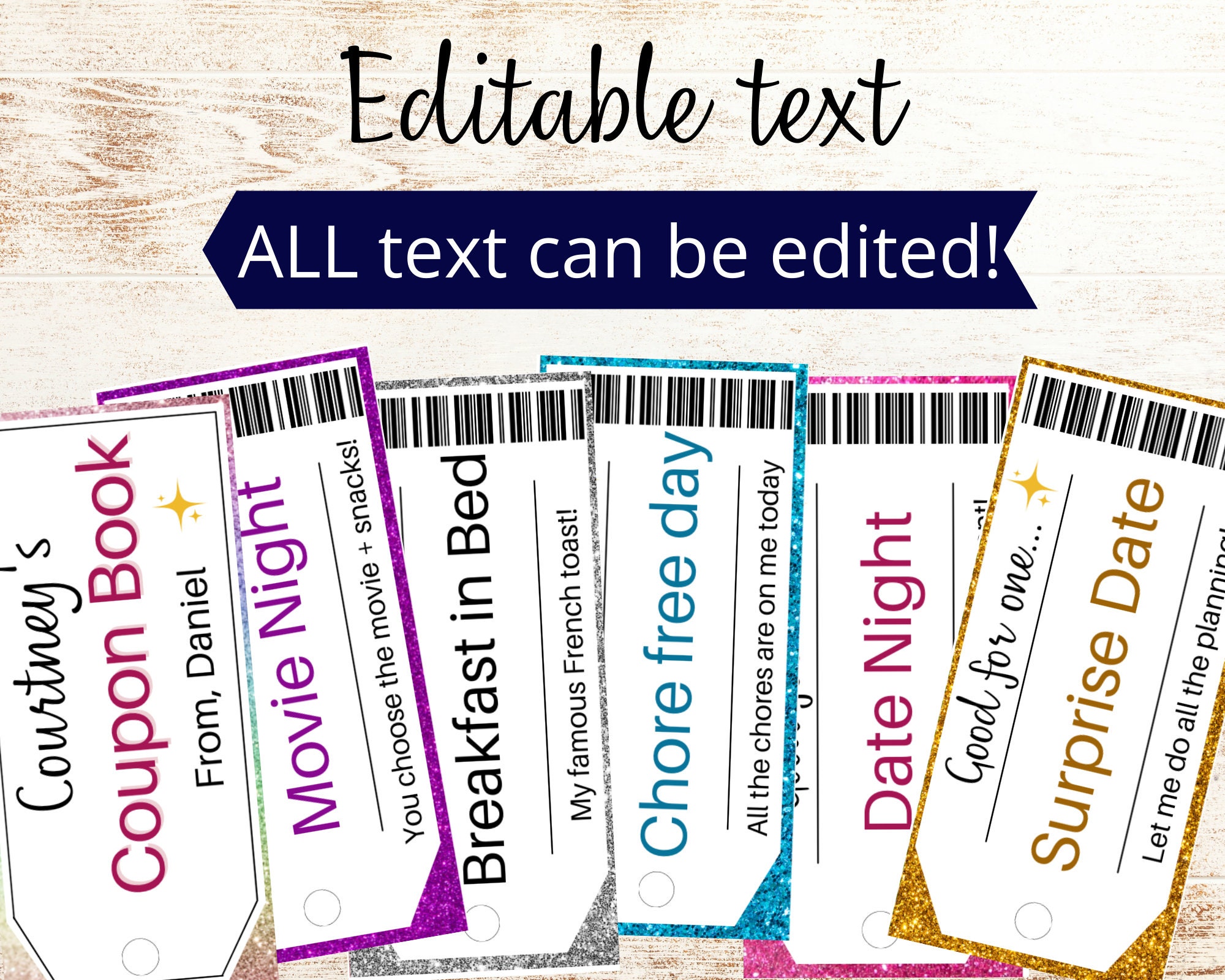 Coupon Book Template. Printable Coupon Book. Editable Coupon Book ...